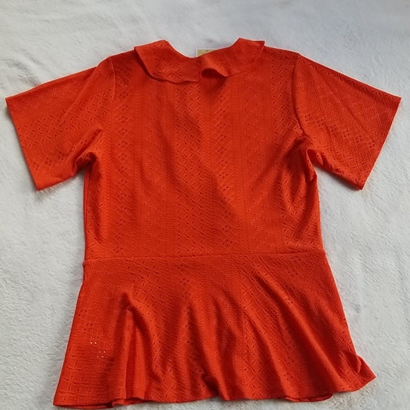 Michael Kors Burnt Orange Flowy Blouse - Picture 5 of 7